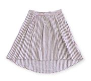 NEW Max Studio Striped Linen-Blend Hi-Low Hem Midi Skirt Plus Size XXL New w/Tag