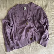 Joie Lavender Chunky Soft Cable Knit Cardigan