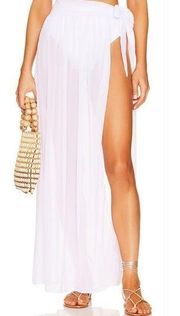 Superdown x Jetset Christina Catalina Sheer Maxi Skirt in White