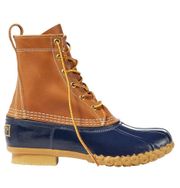 L.L.Bean  Navy And Brown Leather Bean Boots