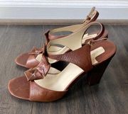 MAX STUDIO Brown Leather Sandal Size 8.5