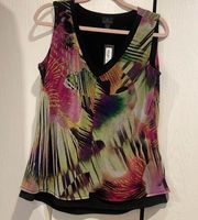 NWT Worthington women’s size L double layer floral tank