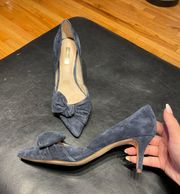 Pumps Knot Bow D’orsay Suede Kitten Heels Cutouts