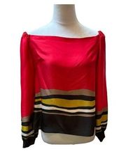 Rachel Rachel Roy Zoe Red Stripe off the Shoulder Top Size 4