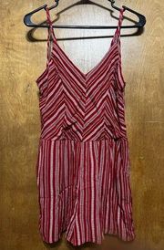 Maroon and White Romper