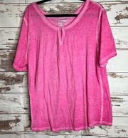 Terra & Sky Womens Pink T-Shirt Size 2X Short Sleeve‎