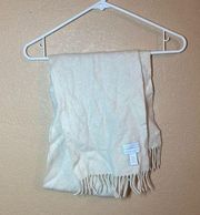 Charter Club Cashmere Scarf with Fringe in Ivory