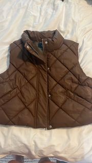 Brown Pleather Vest 