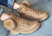 Tan Combat Lace Up Sneaker