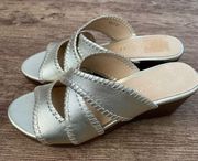 Jack Rodgers Cross Strap Wedge Sandals Size 8.5