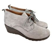 Dansko Cadee Nubuck Gray Leather Wedge Booties Sz 41