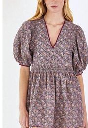 NEW Hunter Bell Dress Dixon Quilted Printed Mini Dress Size S