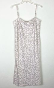 A New Day White & Beige Floral Sleeveless Midi Slip Dress Size S