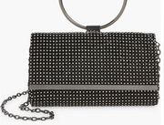 NWOT Whiting & Davis Aurelia Crystal Mesh Convertible Clutch