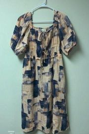Universal Thread S Maxi Full Length Dress Blue Pink Tye Dye Spring Cap Sleeves