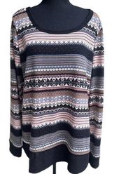 Simply Beautiful Pullover Top- Black & Pink