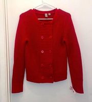 Caslon red knit sweater double button academic style size small