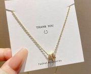 Gold ring pendant necklace women's fashion