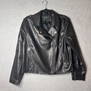 I.N.C. International Concepts Jacket Womens PXL Black Faux Leather Petite NEW