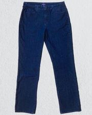 NYDJ Dark Wash Denim Straight High Rise But-cut Jeans Women’s Sz 14