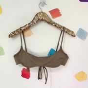 L SKIMS Brown Micro Scoop Bikini Top NWT