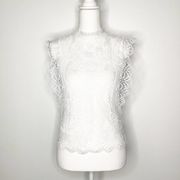 Chicwish White Crochet Lace Sleeveless Top Small