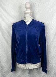 Puma Women Size M Velour Blue Tracksuit Jacket