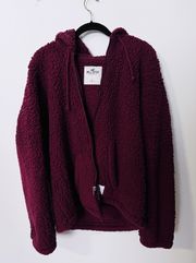 burgundy sherpa jacket