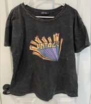 Fab’rik Vintage Canvas Graphic Tee Grunge Black 100% Cotton Women’s Size M