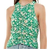 WAYF Floral Ruched Crop Top Size Large