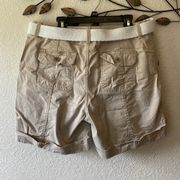 natural fit cargo shorts with belt