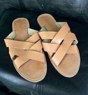 Madewell Boardwalk Woven Slide Sandals Light Brown