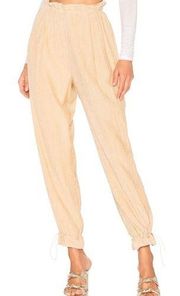 House of Harlow 1960 x Revolve Tamar Gold Lurex Drawstring Tapered Pants Medium