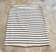🆕 The Limited high rise stretch knee length striped pencil skirt white b…