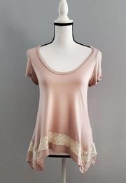 Honey Punch Short Sleeve Tee Shirt Pink S