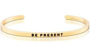 Mantra Band Gold skinny cuff bracelet Be Present NWOT