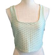 Timing Crop Top Women's Large Sleeveless Short Sleeve Mint Green Soft Stretch