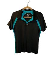 Oakley‎ Women's Basic Golf Polo Shirt Large Black Lightweight Active Top Tennis