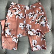 Bishop + Young Satin Floral Taper Pants NWOT S