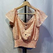 Monteau La Floral Creamsicle Color Top