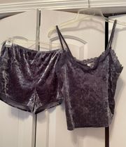 Tank Top Shorts Velvet Sleepwear Set