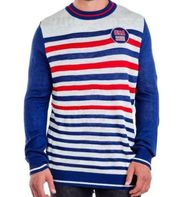 Tipsy Elves USA Olympic USA Patch Stars Stripes Red Blue Crewneck Knit Sweater