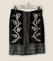 BCBGMaxAzria Black Embroidered Skirt (NWT)