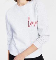 French Connection Love Embroidered Pullover Sweatshirt Size Small