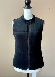 TOMMY HILFIGER | Black Velour Puffer Vest Sz L