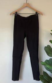 Black Fitted Skinny Pants Leggings Stretch Rayon Nylon Spandex Minimal