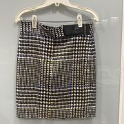 Michael Kors Women's Houndstooth Petite Pencil Work Belt Skirt Sz 2P