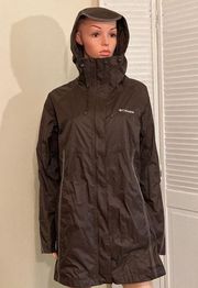 Womens size Large Columbia Omni Tech Rain Parka windbreaker hooded jacket