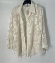 Vintage Melissa Robyn Ivory Lace floral Button Up Blouse