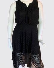 Style & Co sleeveless black lace dress